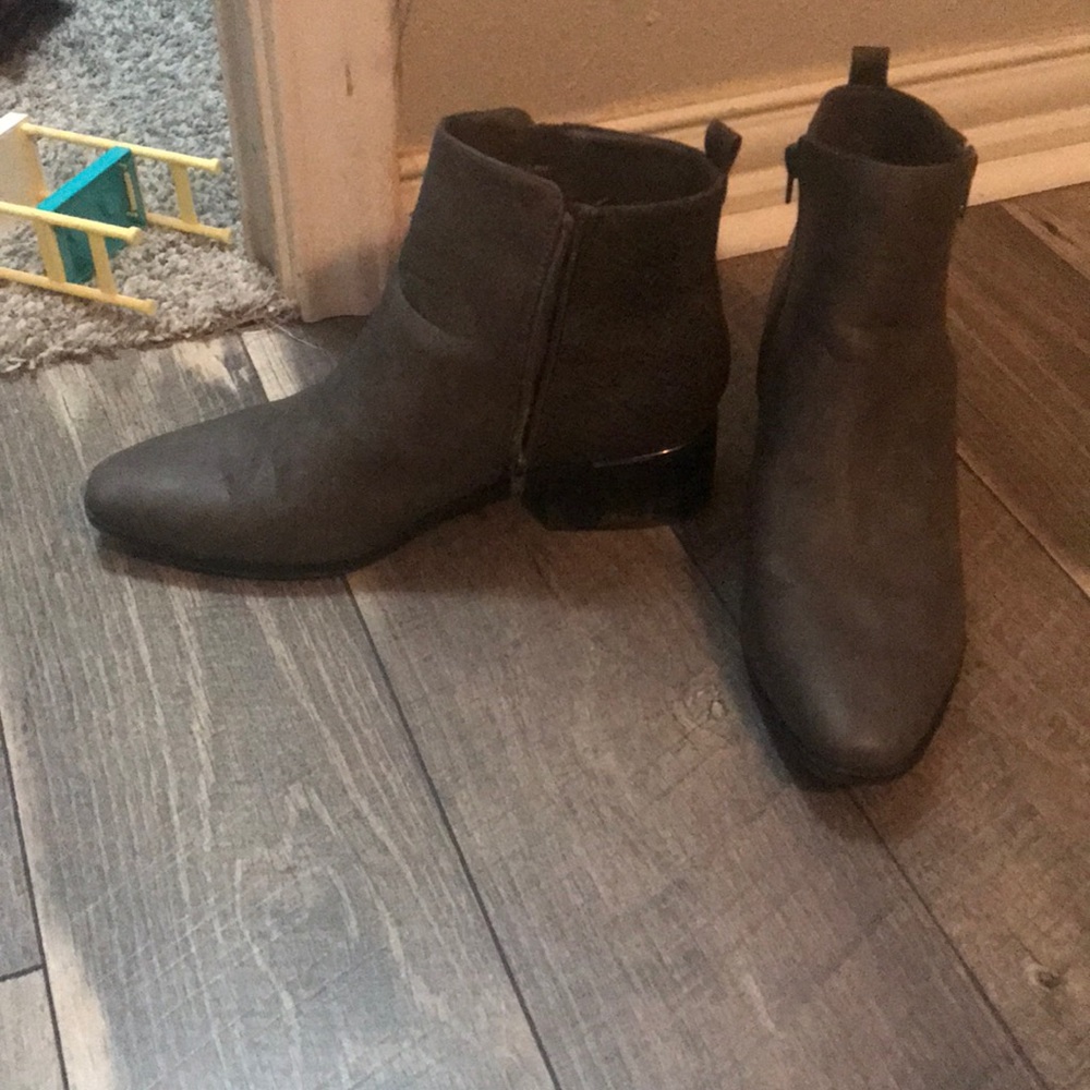 Gray ankle booties